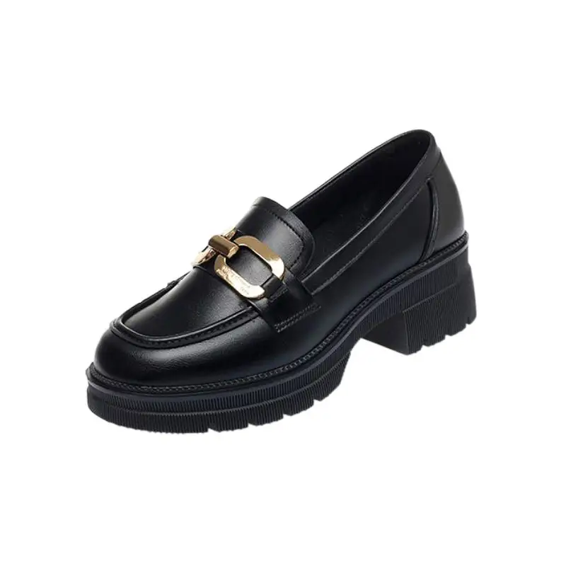 Women's Black Patent Leather Platform Loafers 2024 - Image 7
