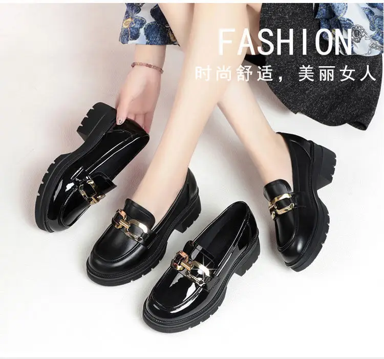 Women's Black Patent Leather Platform Loafers 2024 — feature 1