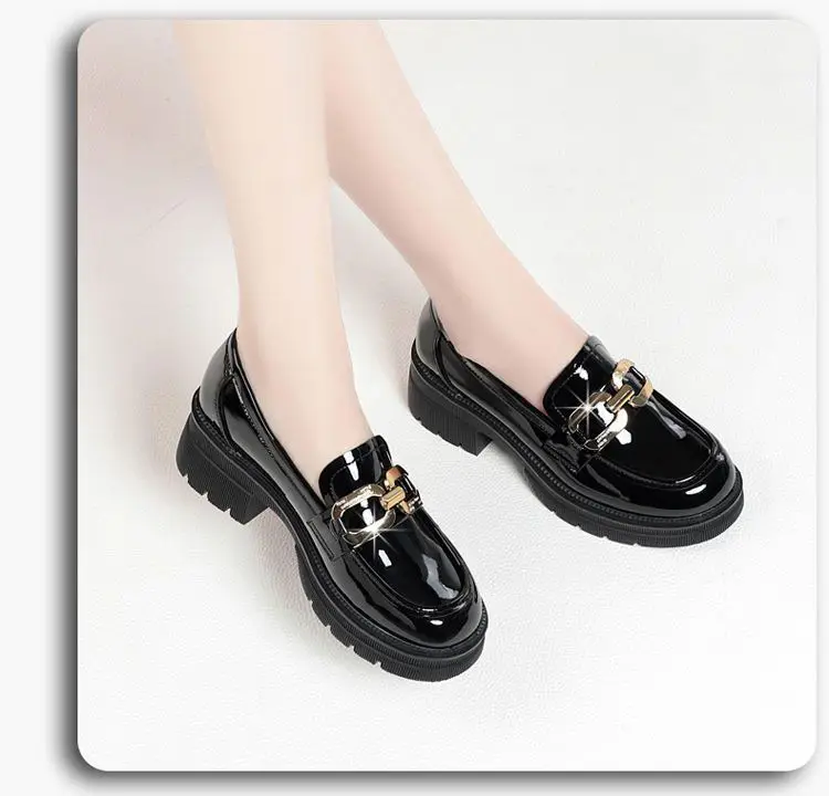 Women's Black Patent Leather Platform Loafers 2024 — feature 14