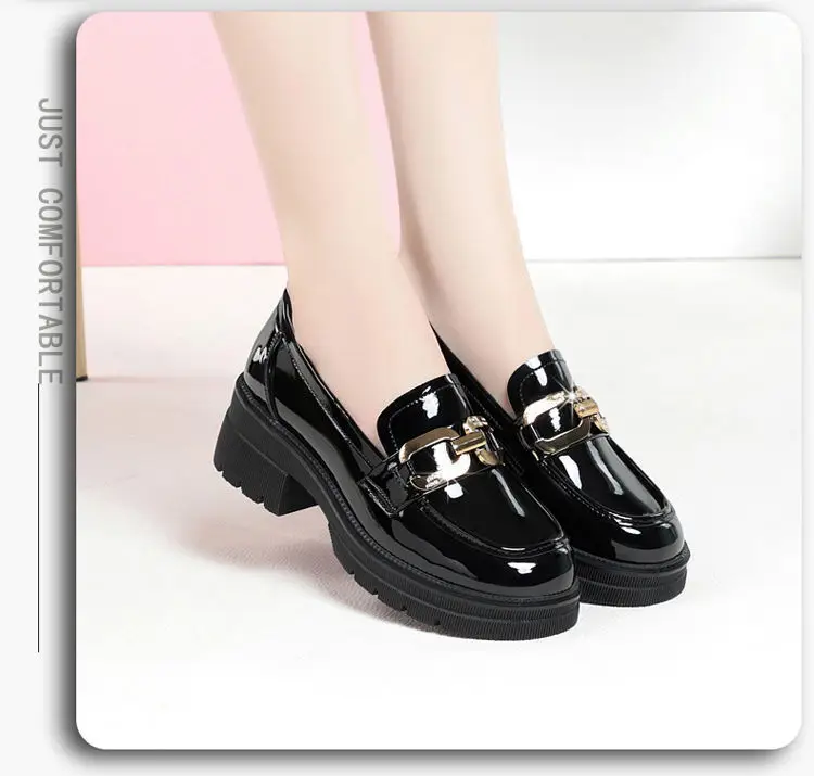 Women's Black Patent Leather Platform Loafers 2024 — feature 15