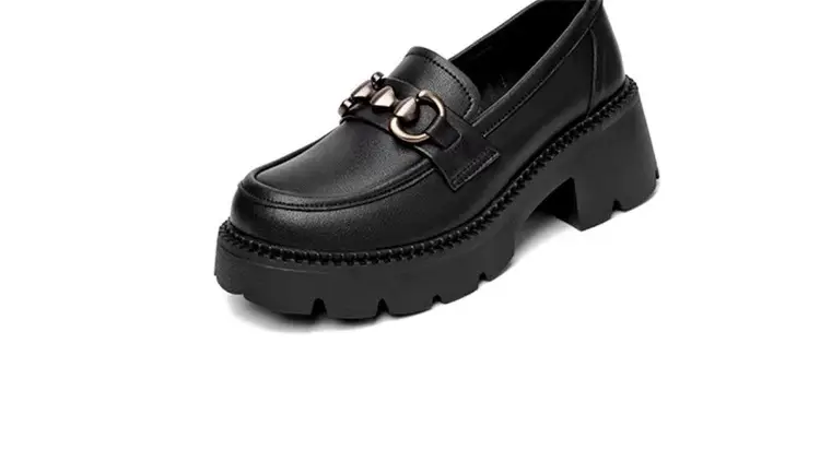 2024 New Women's Shoes Soft Leather All-match Small Leather Shoes for Students Thick-soled Increased Loafers British-style Slip-on Shoes — feature 21