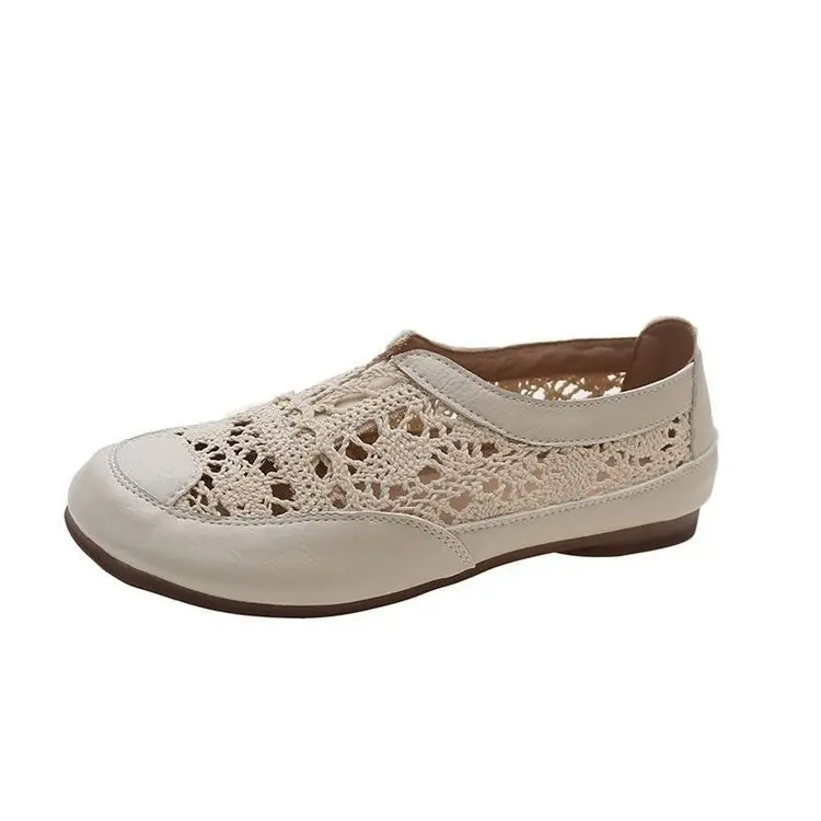 Old Beijing Cloth Shoes Women's 2024 New Summer Thin Breathable Mesh Surface Slip-on Hollow Small Chanel Style Fisherman Shoes - Image 7