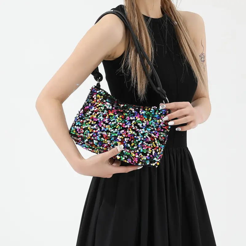 Sequin Shoulder Bag 2024 Summer New Textile Casual Stylish - Image 6