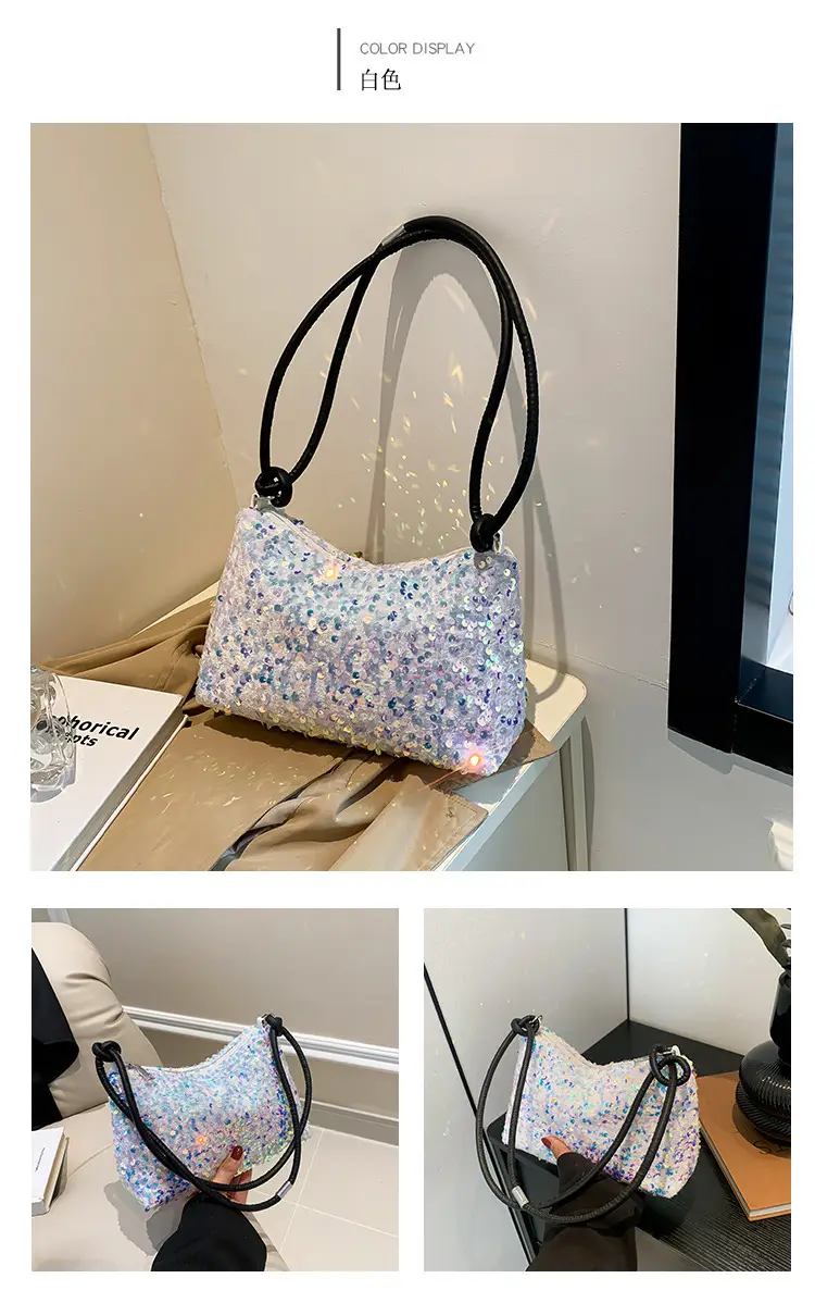 Sequin Shoulder Bag 2024 Summer New Textile Casual Stylish — feature 12