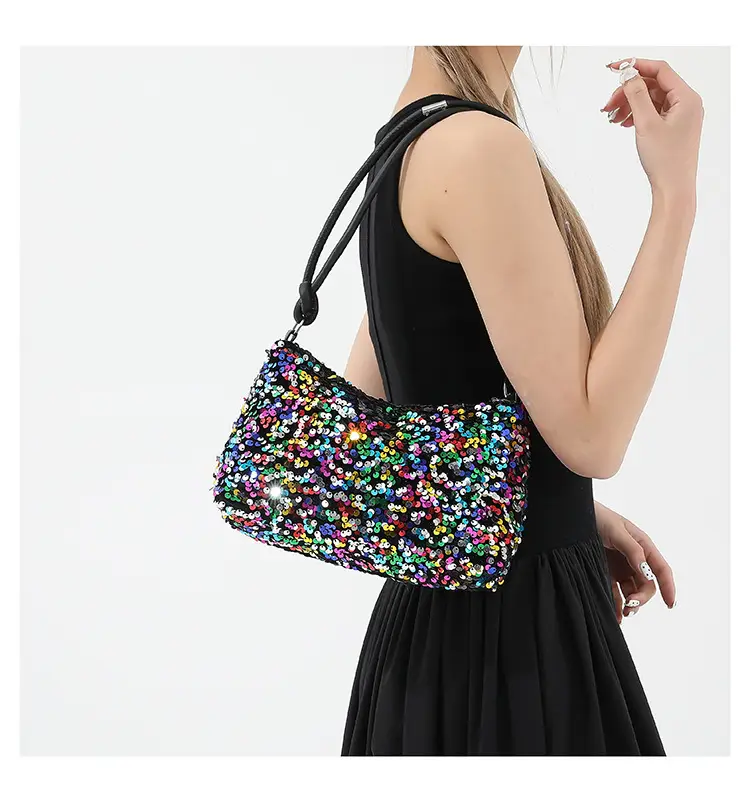 Sequin Shoulder Bag 2024 Summer New Textile Casual Stylish — feature 14