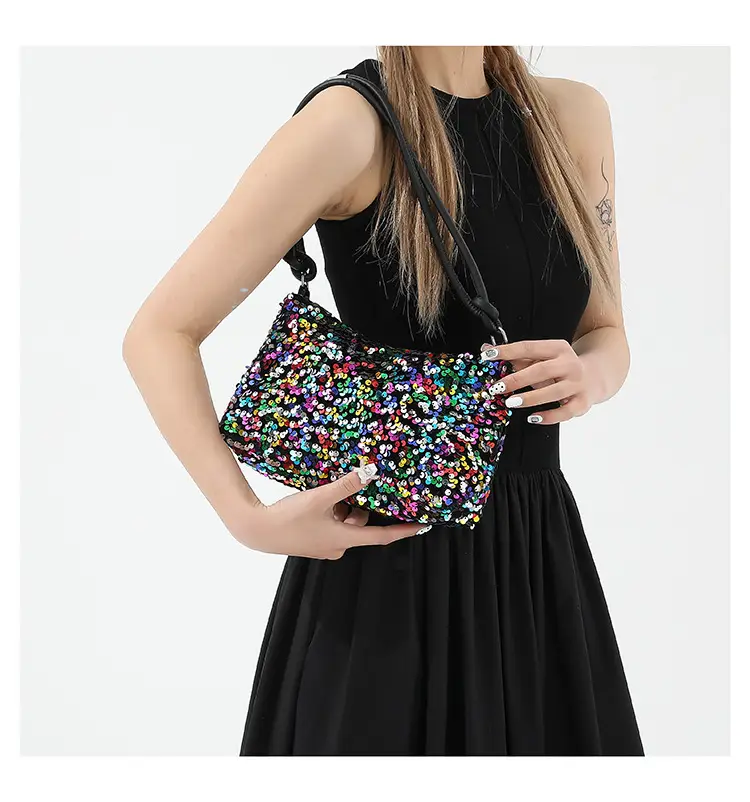 Sequin Shoulder Bag 2024 Summer New Textile Casual Stylish — feature 15