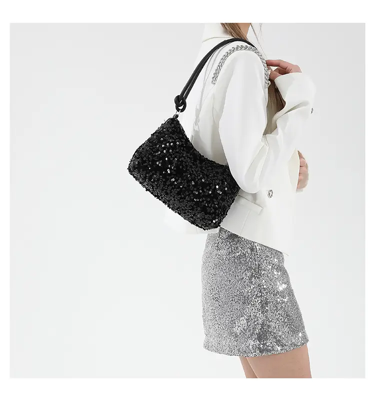 Sequin Shoulder Bag 2024 Summer New Textile Casual Stylish — feature 18