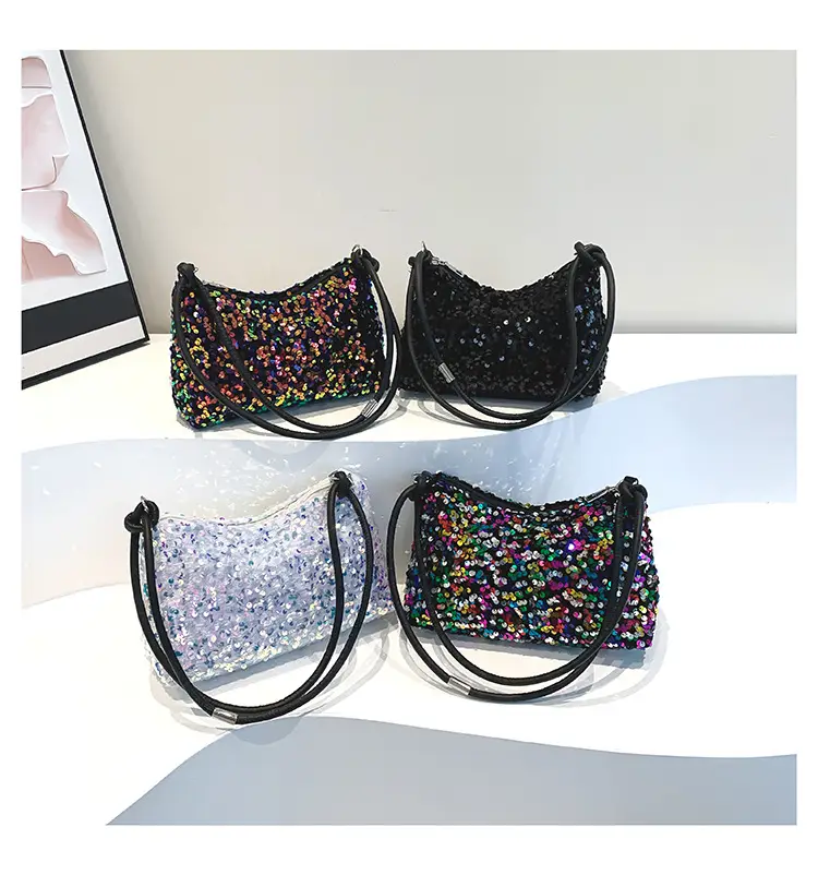 Sequin Shoulder Bag 2024 Summer New Textile Casual Stylish — feature 22