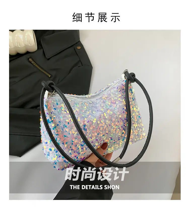 Sequin Shoulder Bag 2024 Summer New Textile Casual Stylish — feature 3