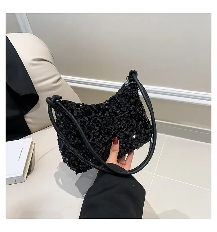 Sequin Shoulder Bag 2024 Summer New Textile Casual Stylish - Image 2