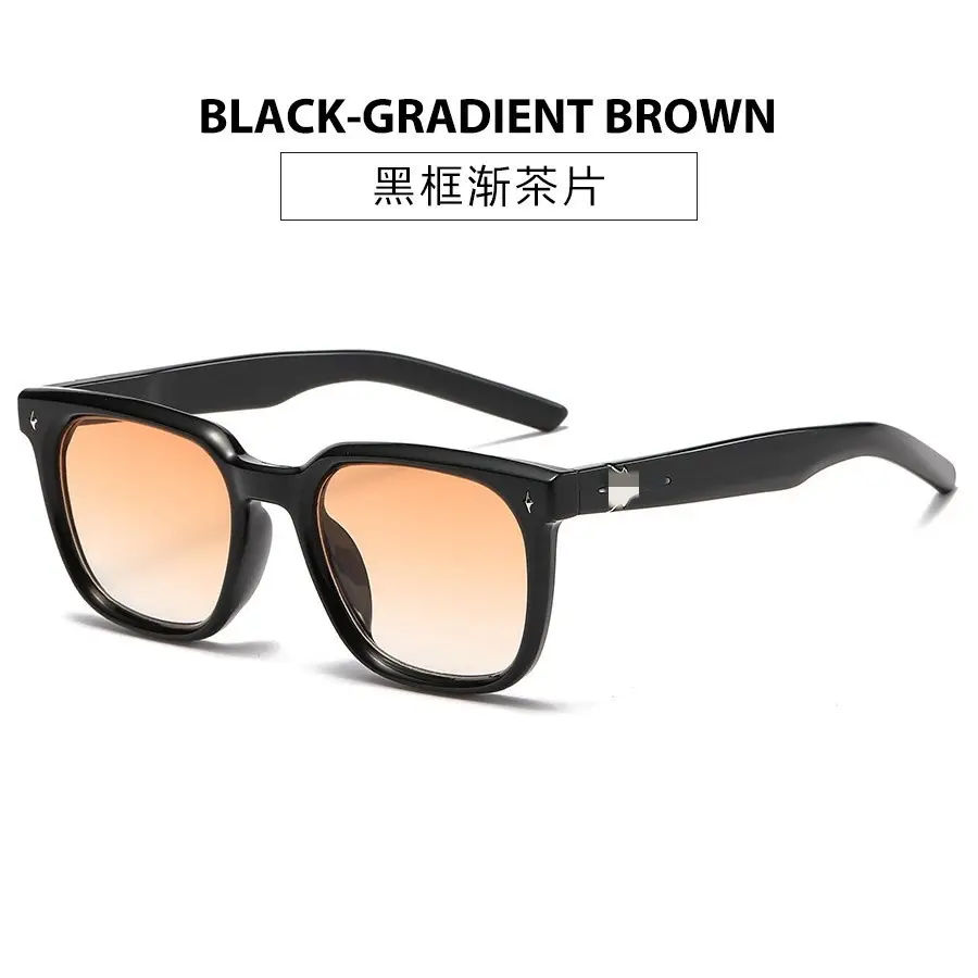 Women UV-Protect Square Sunglasses Black Brown - Image 4
