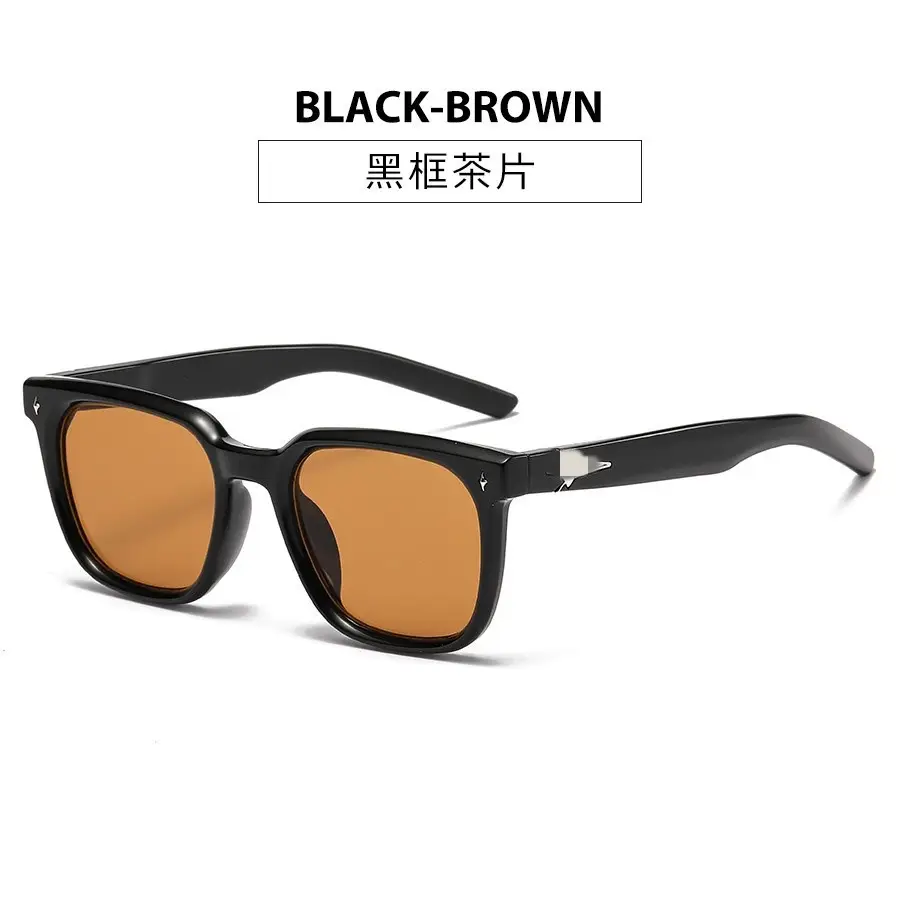Women UV-Protect Square Sunglasses Black Brown - Image 2