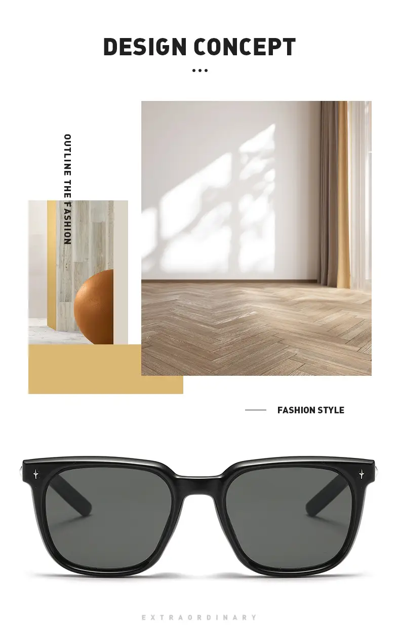 Women UV-Protect Square Sunglasses Black Brown β feature 3