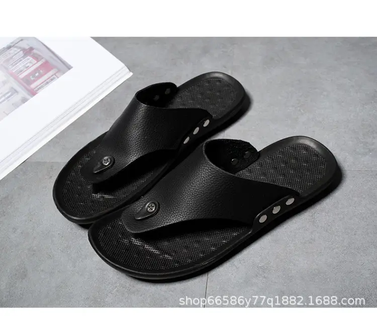Summer New Men's Flip-Flops, Lightweight Men's Slippers for Going Out at Home, Genuine Leather Waterproof Trendy Men's Shoes, Foreign Trade Wholesale — feature 12