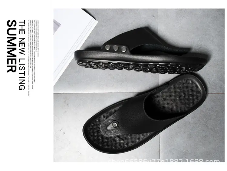 Summer New Men's Flip-Flops, Lightweight Men's Slippers for Going Out at Home, Genuine Leather Waterproof Trendy Men's Shoes, Foreign Trade Wholesale — feature 13