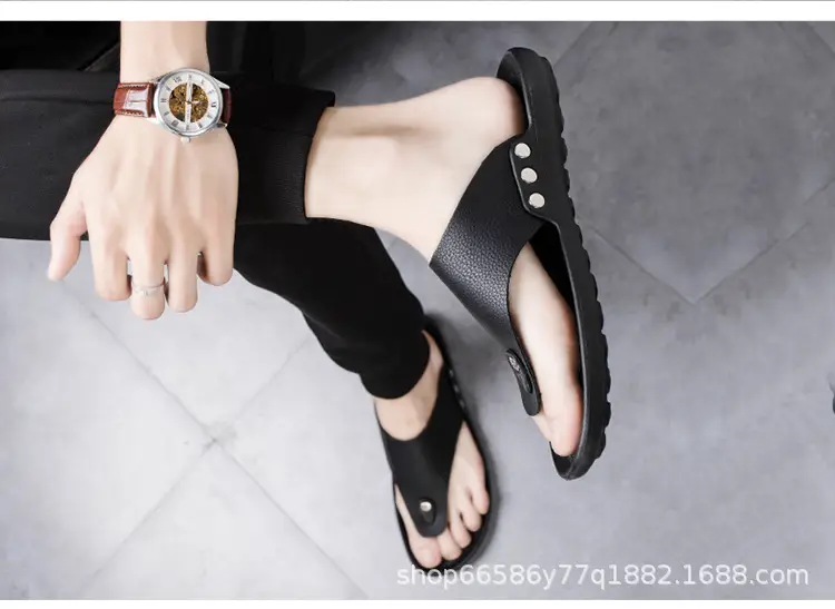 Summer New Men's Flip-Flops, Lightweight Men's Slippers for Going Out at Home, Genuine Leather Waterproof Trendy Men's Shoes, Foreign Trade Wholesale — feature 14