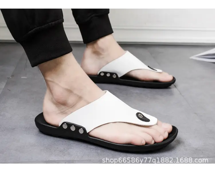 Summer New Men's Flip-Flops, Lightweight Men's Slippers for Going Out at Home, Genuine Leather Waterproof Trendy Men's Shoes, Foreign Trade Wholesale — feature 24