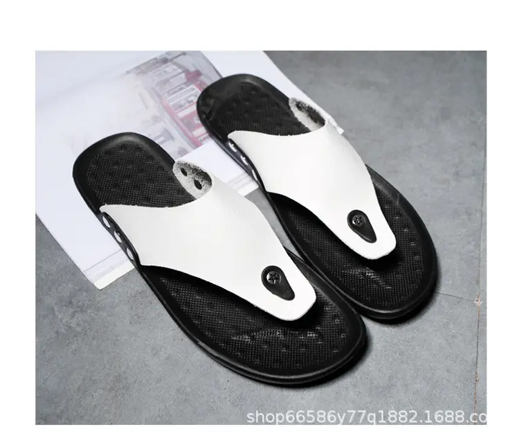 Summer New Men's Flip-Flops, Lightweight Men's Slippers for Going Out at Home, Genuine Leather Waterproof Trendy Men's Shoes, Foreign Trade Wholesale — feature 27