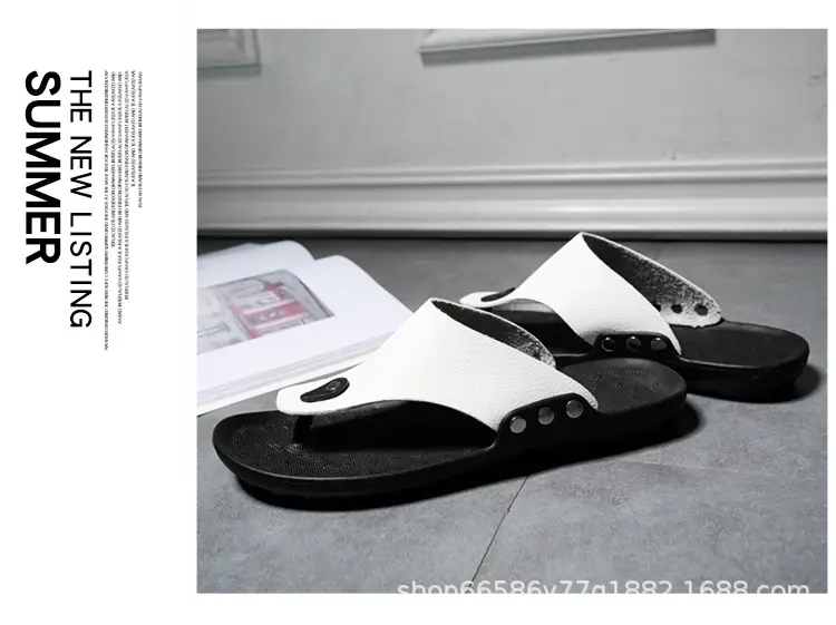 Summer New Men's Flip-Flops, Lightweight Men's Slippers for Going Out at Home, Genuine Leather Waterproof Trendy Men's Shoes, Foreign Trade Wholesale — feature 28