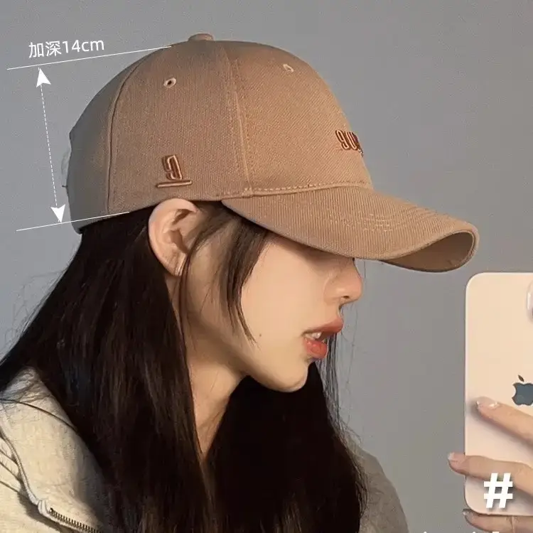 Women's Big Head Baseball Cap Tan 2024 - Image 6