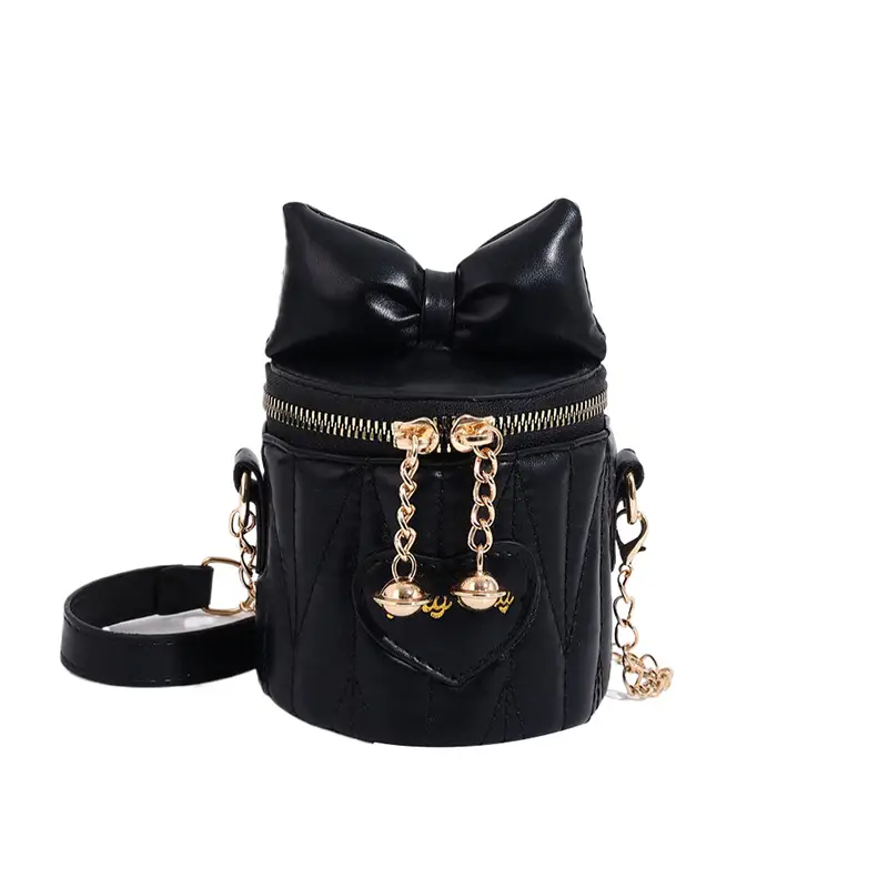 Korean Bow Chain Crossbody Bag Women Black 2024 - Image 11