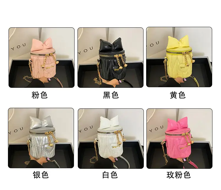 Korean Bow Chain Crossbody Bag Women Black 2024 — feature 2