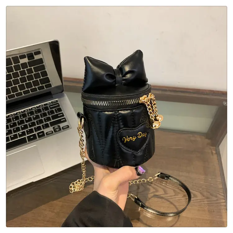 Korean Bow Chain Crossbody Bag Women Black 2024 — feature 32