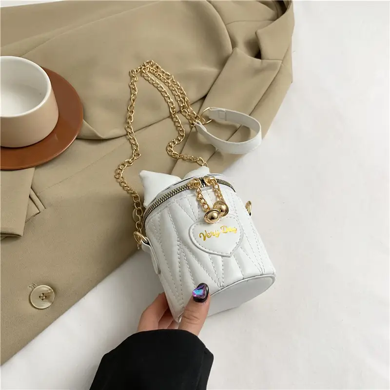 Korean Bow Chain Crossbody Bag Women Black 2024 - Image 2