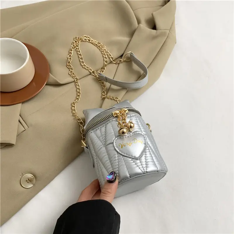 Korean Bow Chain Crossbody Bag Women Black 2024 - Image 3