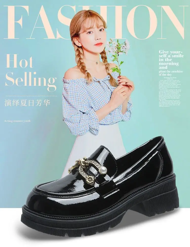 Black Leather Platform Loafers for Women Spring Summer — feature 1