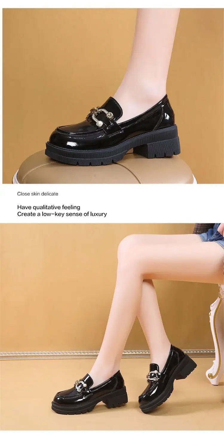Black Leather Platform Loafers for Women Spring Summer — feature 12