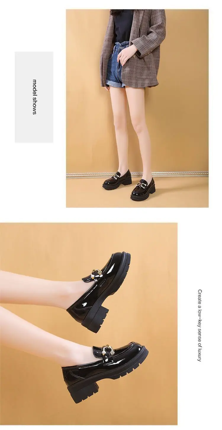 Black Leather Platform Loafers for Women Spring Summer — feature 13