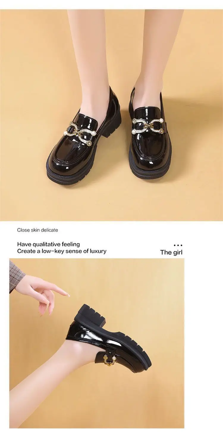 Black Leather Platform Loafers for Women Spring Summer — feature 14
