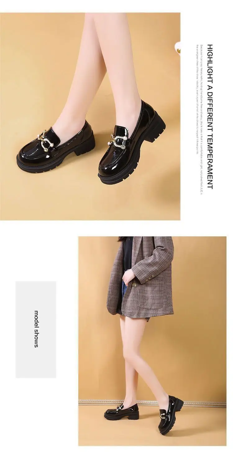 Black Leather Platform Loafers for Women Spring Summer — feature 15
