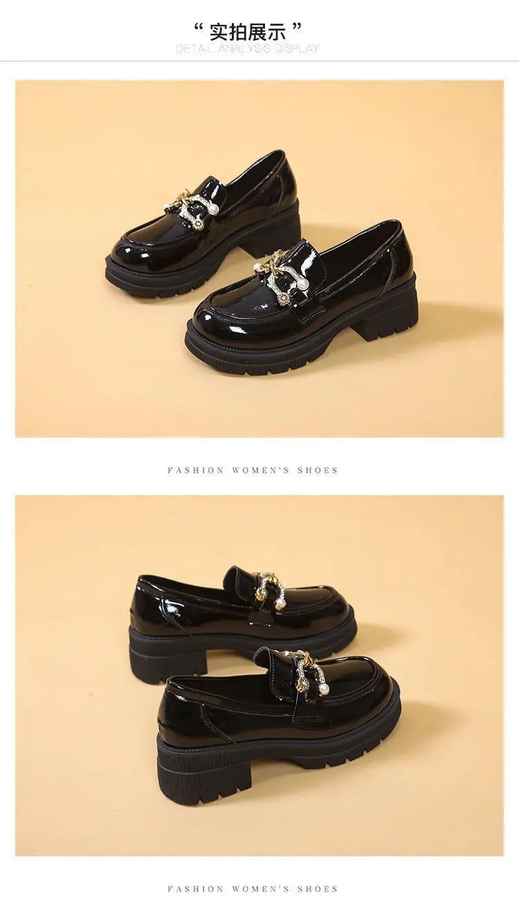 Black Leather Platform Loafers for Women Spring Summer — feature 17