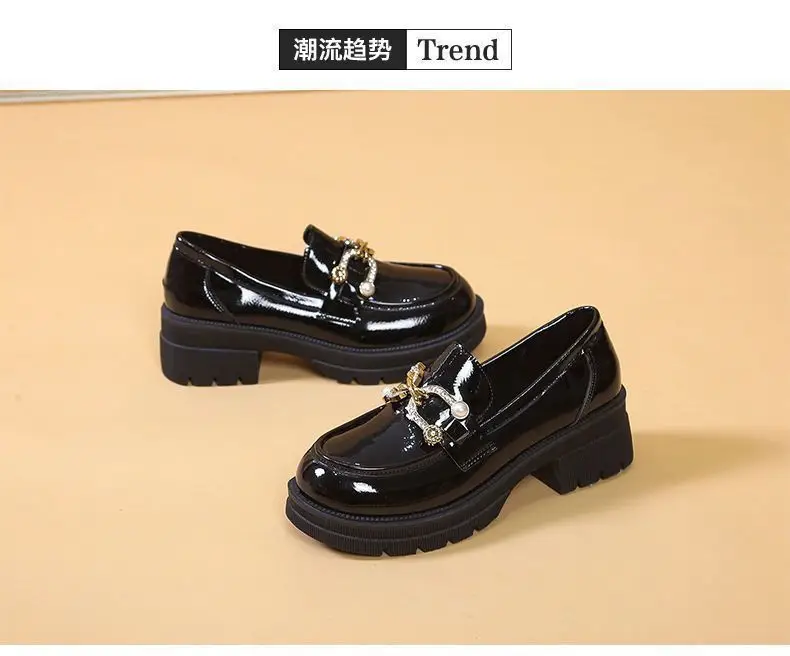 Black Leather Platform Loafers for Women Spring Summer — feature 18