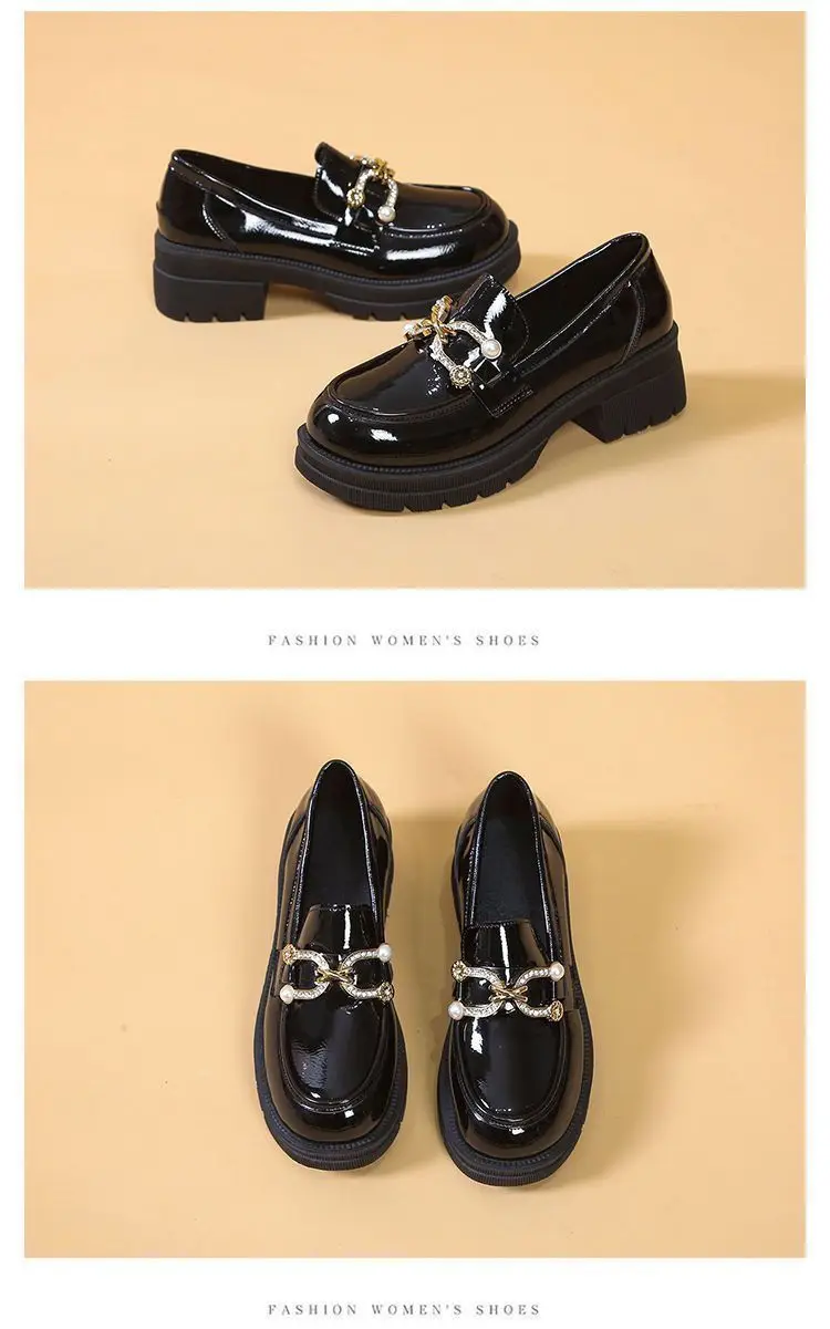 Black Leather Platform Loafers for Women Spring Summer — feature 19