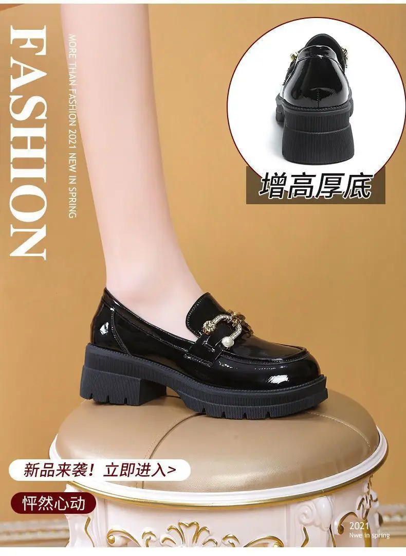 Black Leather Platform Loafers for Women Spring Summer — feature 4