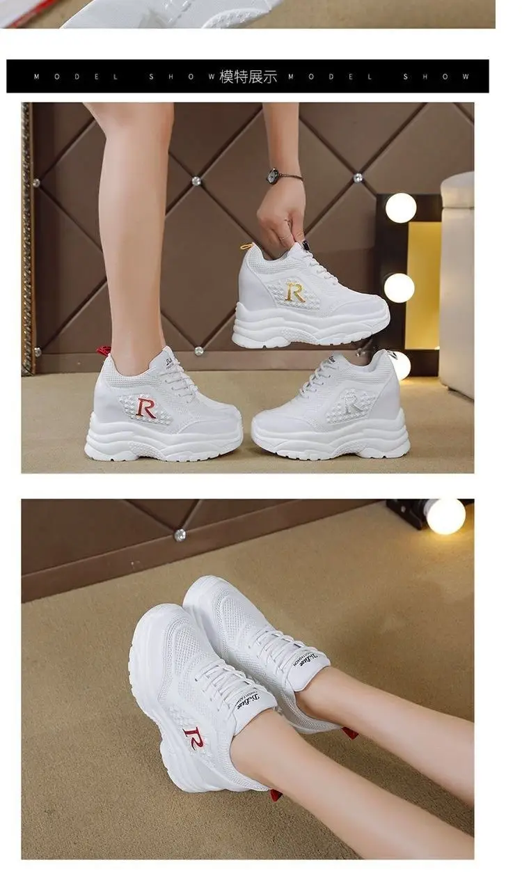 Women White Mesh Sneakers Thick Sole 2024 — feature 4