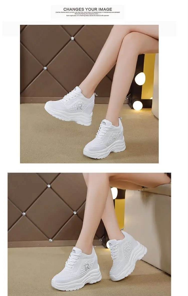 Women White Mesh Sneakers Thick Sole 2024 — feature 5