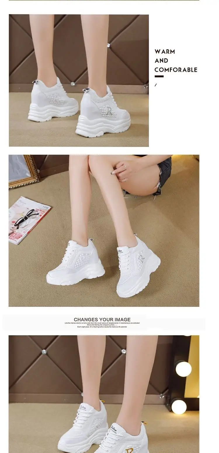 Women White Mesh Sneakers Thick Sole 2024 — feature 6