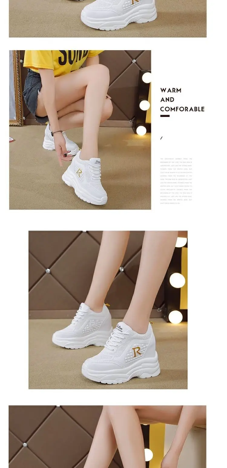 Women White Mesh Sneakers Thick Sole 2024 — feature 7