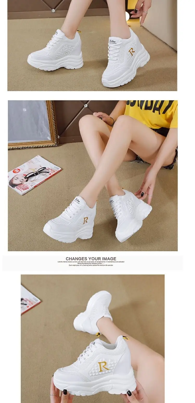 Women White Mesh Sneakers Thick Sole 2024 — feature 8