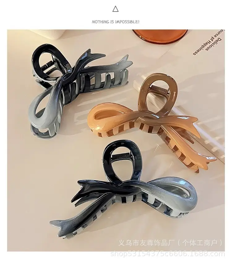 Large Black Shark Hair Clip for Women 12cm — feature 10