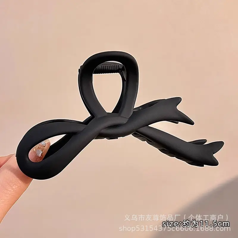 Large Black Shark Hair Clip for Women 12cm