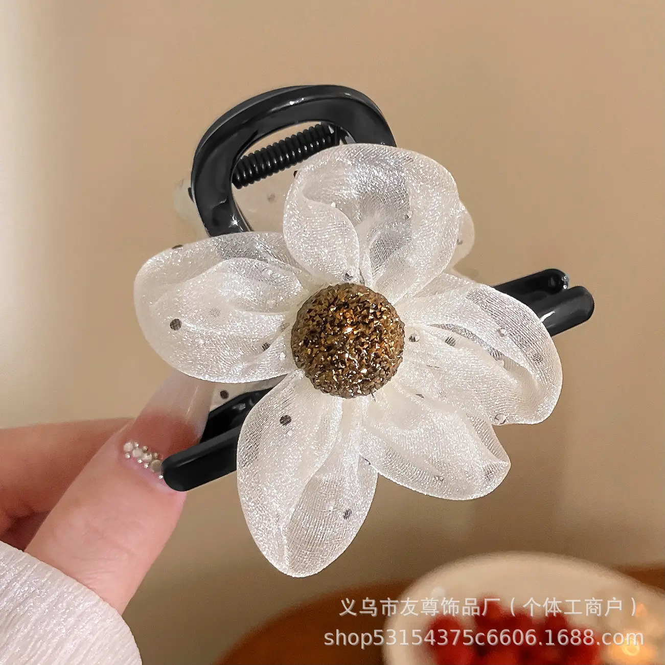 Large Black Shark Hair Clip for Women 12cm