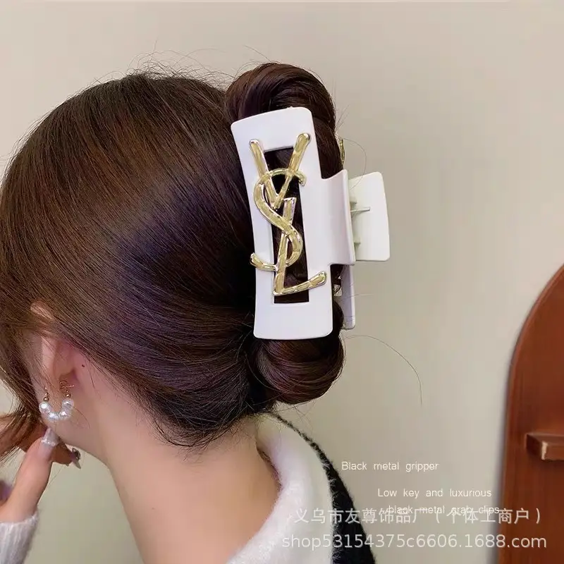 Large Black Shark Hair Clip for Women 12cm