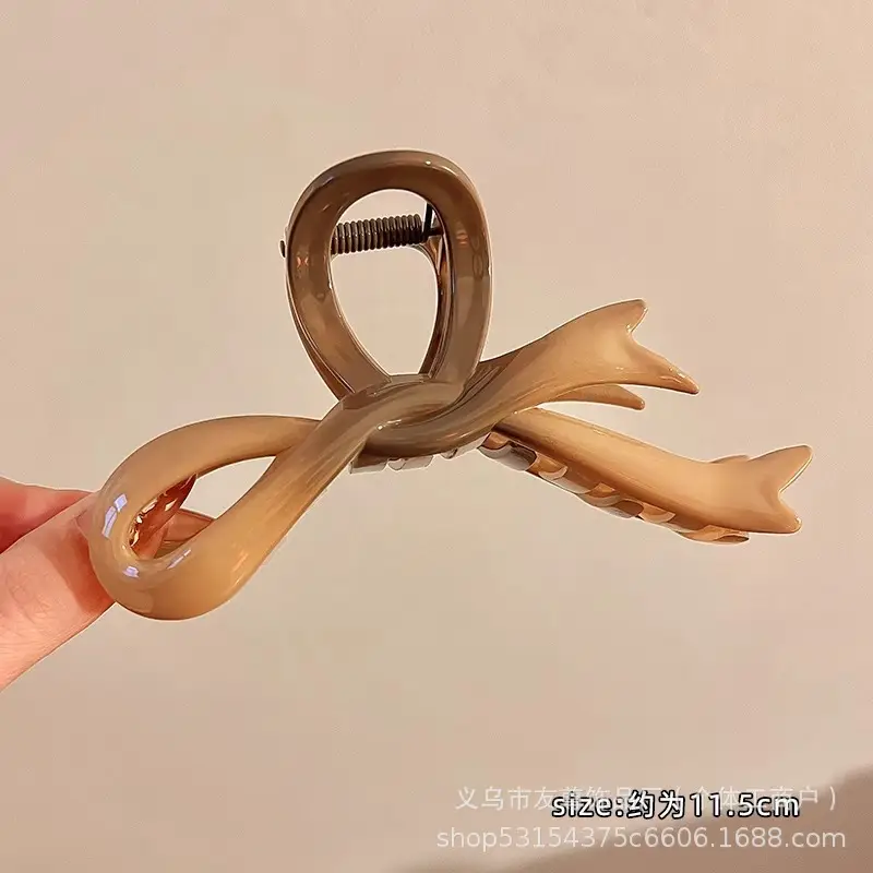 Large Black Shark Hair Clip for Women 12cm