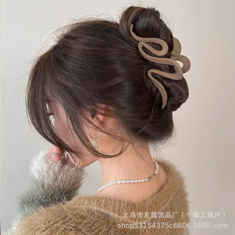 Large Black Shark Hair Clip for Women 12cm