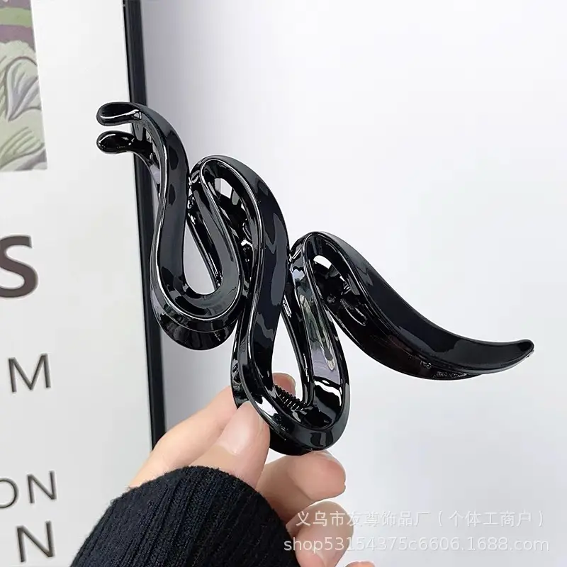 Large Black Shark Hair Clip for Women 12cm